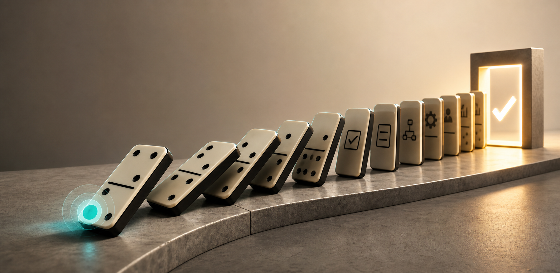 A minimal first domino tipping into a proof chain